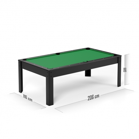 Billard Américain HARMONY 6Ft - 206,5 x 116,5 x 80 cm avec accessoires et plateau dînatoire - Couleur Noir