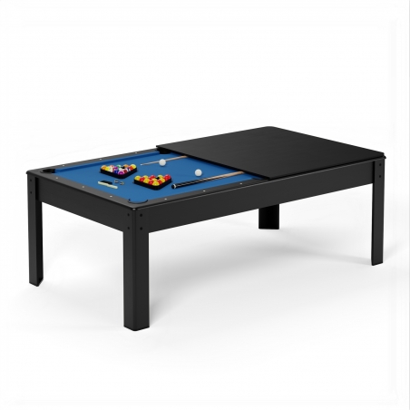 Billard Américain HARMONY 6Ft - 206,5 x 116,5 x 80 cm avec accessoires et plateau dînatoire - Couleur Noir Billard Américain HARMONY 6Ft - 206,5 x 116,5 x 80 cm avec accessoires et plateau dînatoire - Couleur Noir