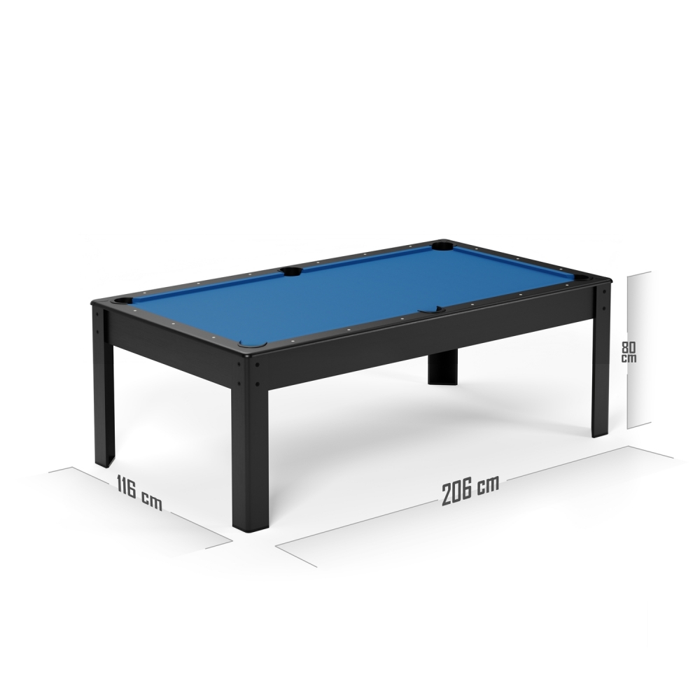 Billard Américain HARMONY 6Ft - 206,5 x 116,5 x 80 cm avec accessoires et plateau dînatoire - Couleur Noir