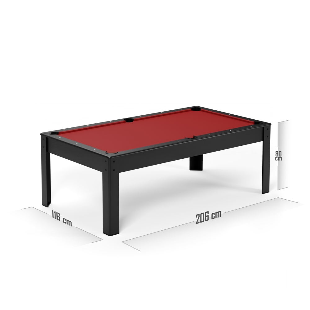 Billard Américain HARMONY 6Ft - 206,5 x 116,5 x 80 cm avec accessoires et plateau dînatoire - Couleur Noir