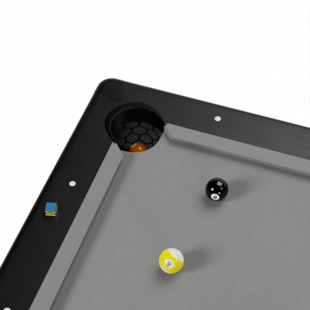 Billard Américain HARMONY 6Ft - 206,5 x 116,5 x 80 cm avec accessoires et plateau dînatoire - Couleur Noir Billard Américain HARMONY 6Ft - 206,5 x 116,5 x 80 cm avec accessoires et plateau dînatoire - Couleur Noir