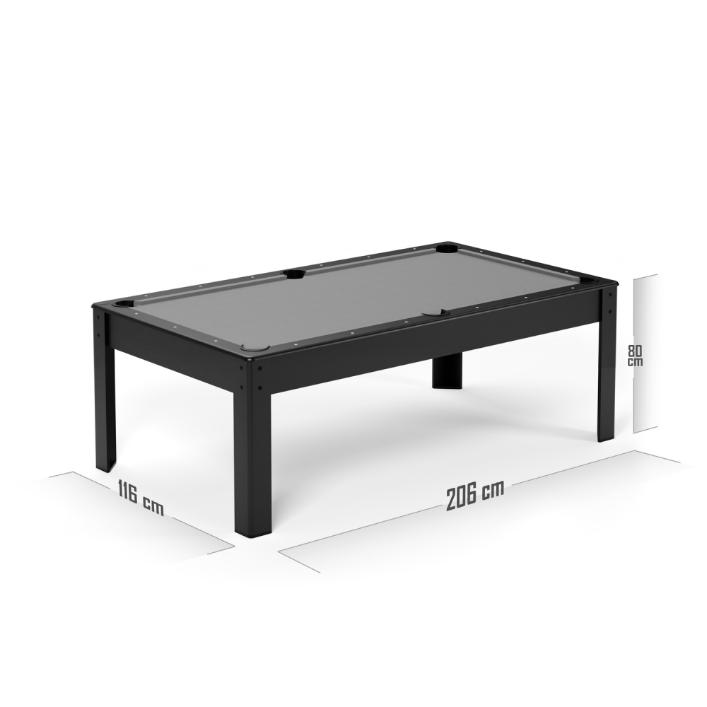 Billard Américain HARMONY 6Ft - 206,5 x 116,5 x 80 cm avec accessoires et plateau dînatoire - Couleur Noir