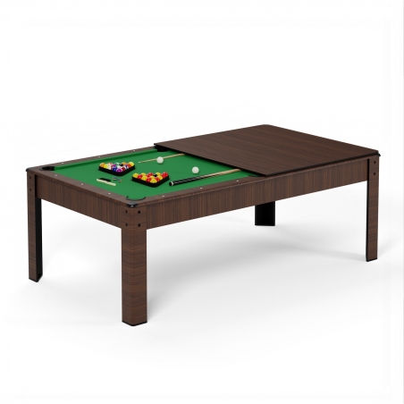 Billard Américain HARMONY 6Ft - 206,5 x 116,5 x 80 cm avec accessoires et plateau dînatoire - Couleur Chêne Billard Américain HARMONY 6Ft - 206,5 x 116,5 x 80 cm avec accessoires et plateau dînatoire - Couleur Chêne