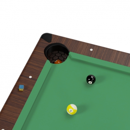 Billard Américain HARMONY 6Ft - 206,5 x 116,5 x 80 cm avec accessoires et plateau dînatoire - Couleur Chêne Billard Américain HARMONY 6Ft - 206,5 x 116,5 x 80 cm avec accessoires et plateau dînatoire - Couleur Chêne