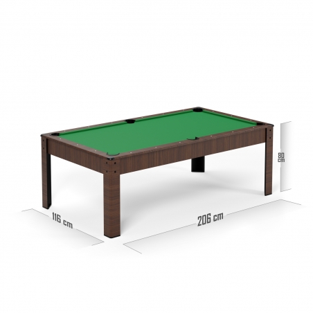 Billard Américain HARMONY 6Ft - 206,5 x 116,5 x 80 cm avec accessoires et plateau dînatoire - Couleur Chêne Billard Américain HARMONY 6Ft - 206,5 x 116,5 x 80 cm avec accessoires et plateau dînatoire - Couleur Chêne