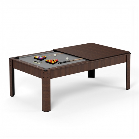 Billard Américain HARMONY 6Ft - 206,5 x 116,5 x 80 cm avec accessoires et plateau dînatoire - Couleur Chêne Billard Américain HARMONY 6Ft - 206,5 x 116,5 x 80 cm avec accessoires et plateau dînatoire - Couleur Chêne