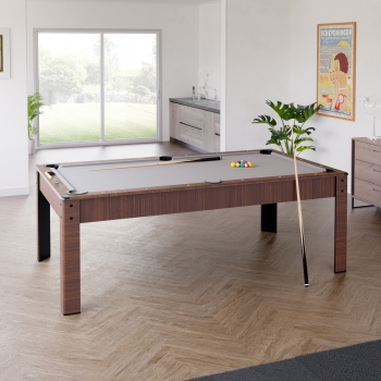 Billard Américain HARMONY 6Ft - 206,5 x 116,5 x 80 cm avec accessoires et plateau dînatoire - Couleur Chêne