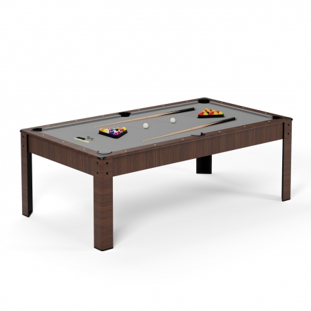 Billard Américain HARMONY 6Ft - 206,5 x 116,5 x 80 cm avec accessoires et plateau dînatoire - Couleur Chêne Billard Américain HARMONY 6Ft - 206,5 x 116,5 x 80 cm avec accessoires et plateau dînatoire - Couleur Chêne