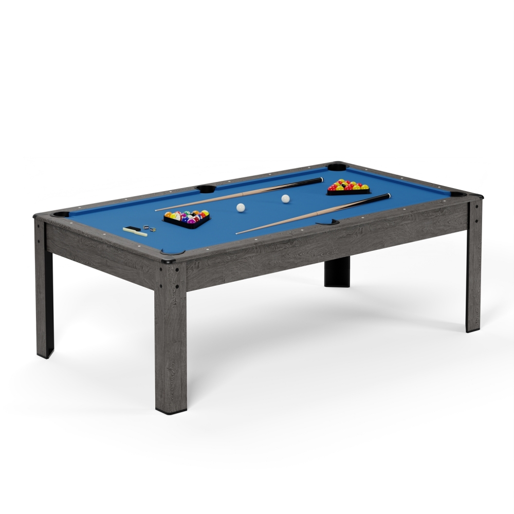 Billard Américain HARMONY 6Ft - 206,5 x 116,5 x 80 cm avec accessoires et plateau dînatoire - Gris