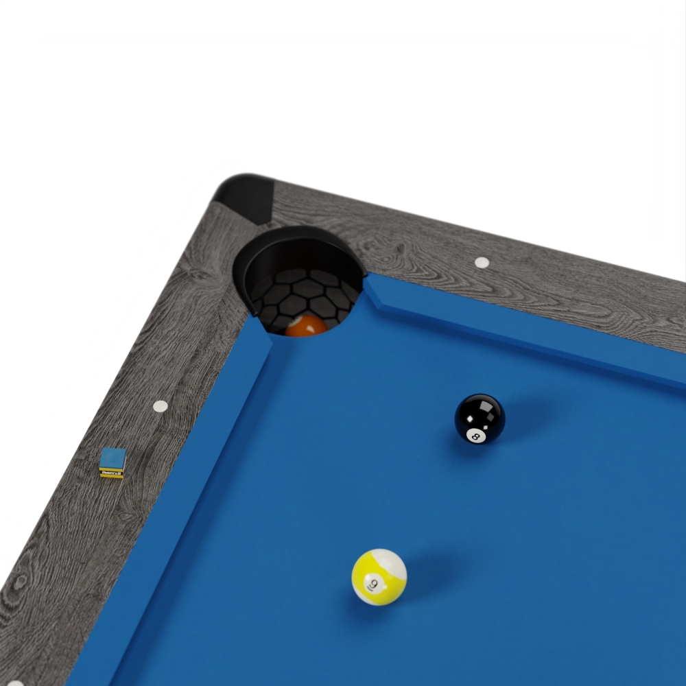 Billard Américain HARMONY 6Ft - 206,5 x 116,5 x 80 cm avec accessoires et plateau dînatoire - Gris
