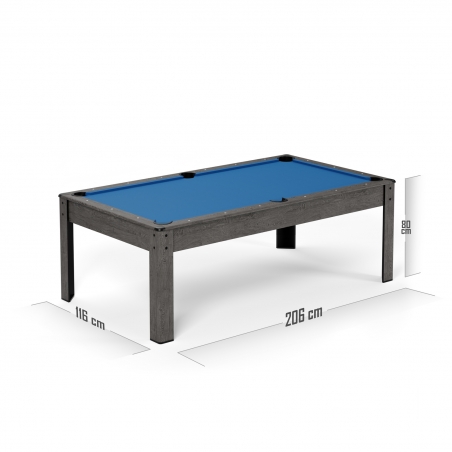 Billard Américain HARMONY 6Ft - 206,5 x 116,5 x 80 cm avec accessoires et plateau dînatoire - Gris Billard Américain HARMONY 6Ft - 206,5 x 116,5 x 80 cm avec accessoires et plateau dînatoire - Gris