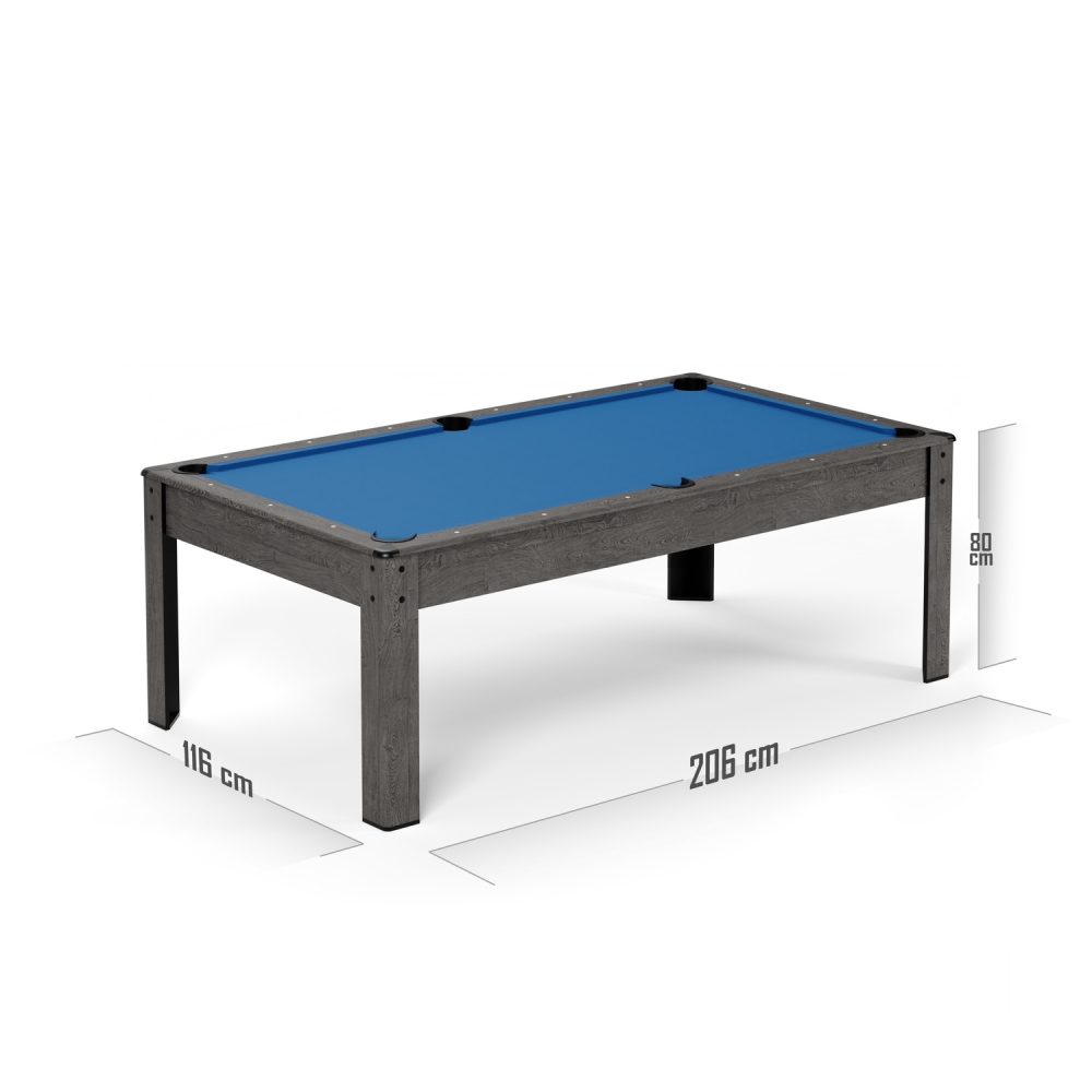Billard Américain HARMONY 6Ft - 206,5 x 116,5 x 80 cm avec accessoires et plateau dînatoire - Gris
