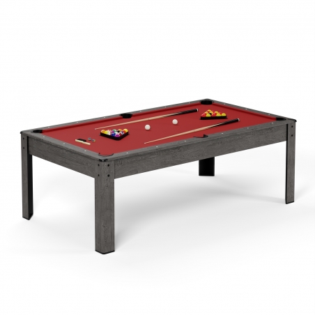 Billard Américain HARMONY 6Ft - 206,5 x 116,5 x 80 cm avec accessoires et plateau dînatoire - Gris Billard Américain HARMONY 6Ft - 206,5 x 116,5 x 80 cm avec accessoires et plateau dînatoire - Gris