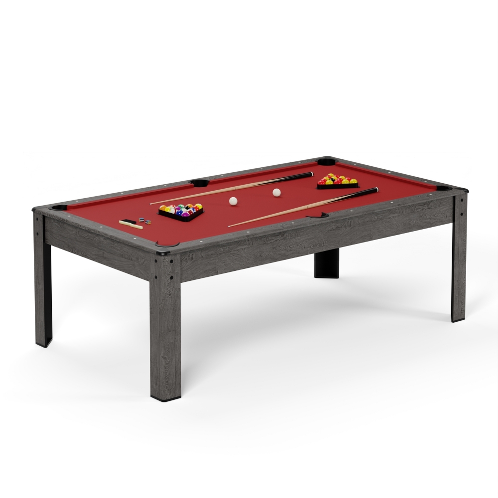 Billard Américain HARMONY 6Ft - 206,5 x 116,5 x 80 cm avec accessoires et plateau dînatoire - Gris