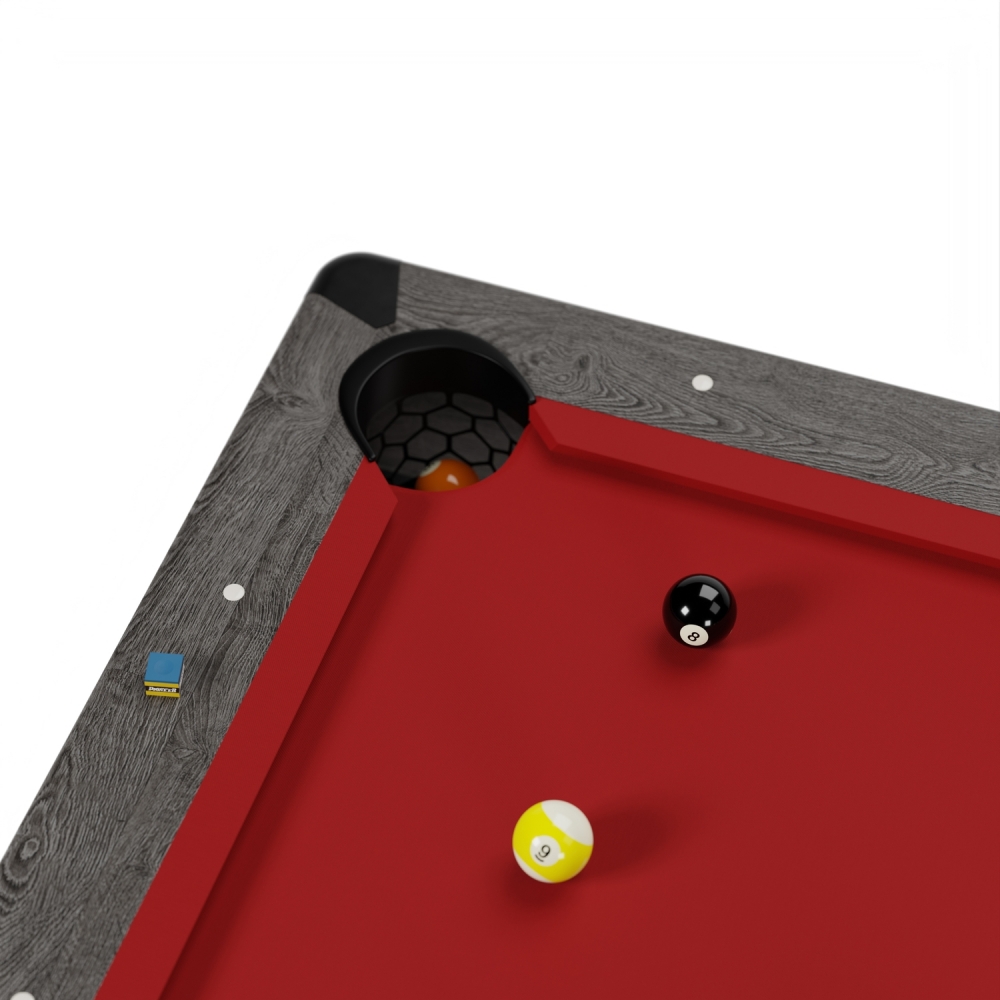Billard Américain HARMONY 6Ft - 206,5 x 116,5 x 80 cm avec accessoires et plateau dînatoire - Gris