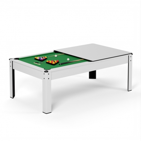Billard Américain HARMONY 6Ft - 206,5 x 116,5 x 80 cm avec accessoires et plateau dînatoire - Couleur Ivoire Billard Américain HARMONY 6Ft - 206,5 x 116,5 x 80 cm avec accessoires et plateau dînatoire - Couleur Ivoire