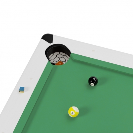 Billard Américain HARMONY 6Ft - 206,5 x 116,5 x 80 cm avec accessoires et plateau dînatoire - Couleur Ivoire Billard Américain HARMONY 6Ft - 206,5 x 116,5 x 80 cm avec accessoires et plateau dînatoire - Couleur Ivoire