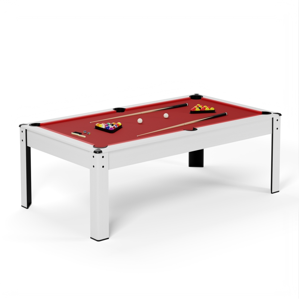 Billard Américain HARMONY 6Ft - 206,5 x 116,5 x 80 cm avec accessoires et plateau dînatoire - Couleur Ivoire