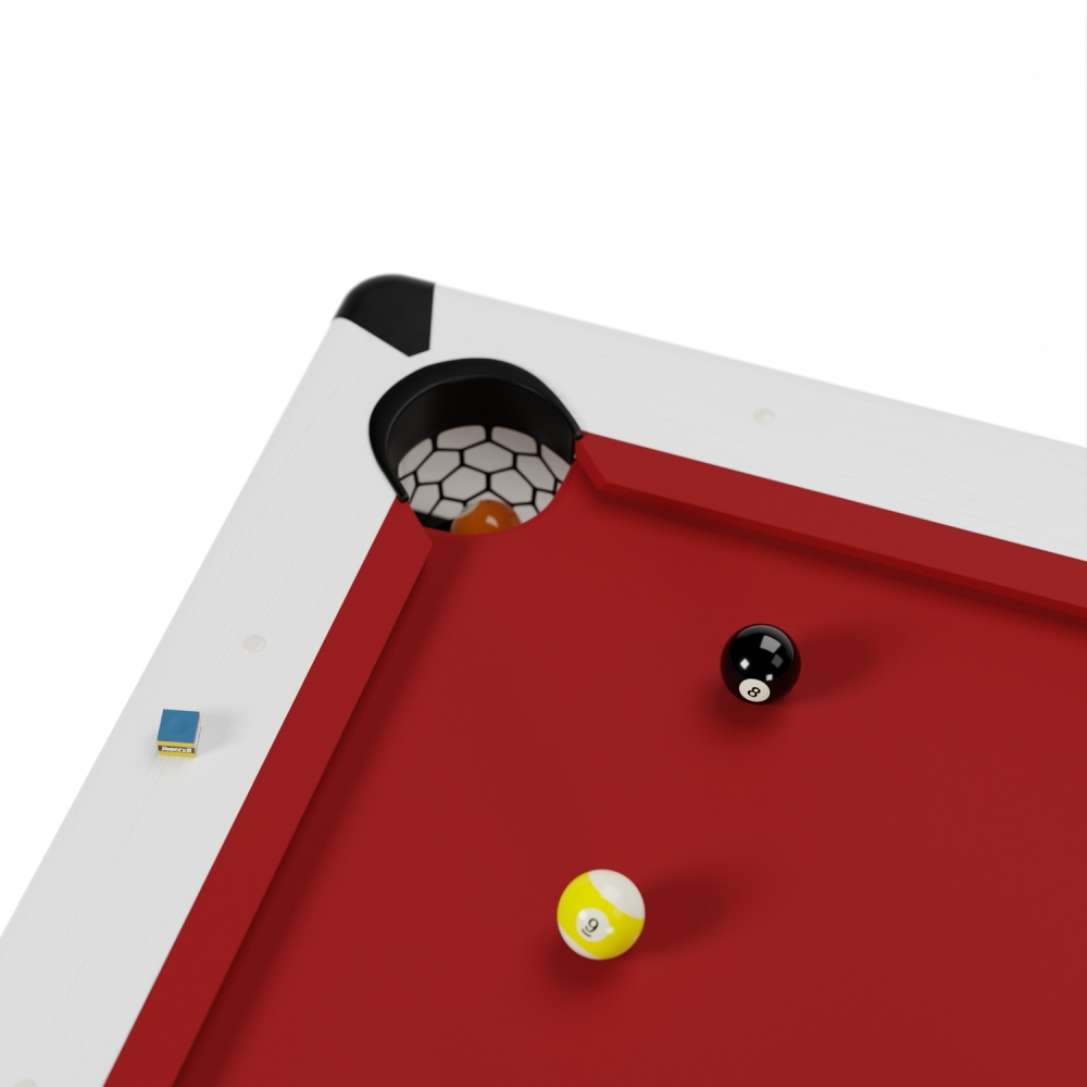 Billard Américain HARMONY 6Ft - 206,5 x 116,5 x 80 cm avec accessoires et plateau dînatoire - Couleur Ivoire