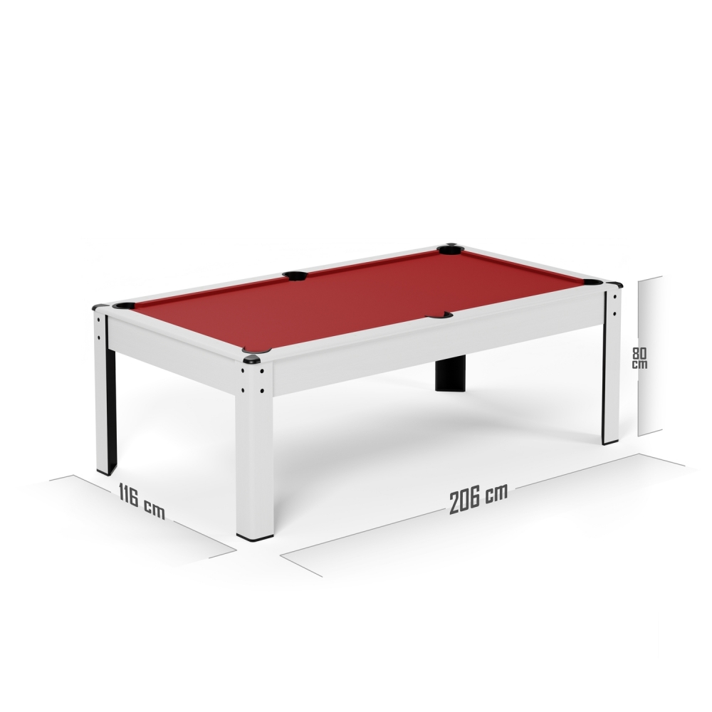 Billard Américain HARMONY 6Ft - 206,5 x 116,5 x 80 cm avec accessoires et plateau dînatoire - Couleur Ivoire