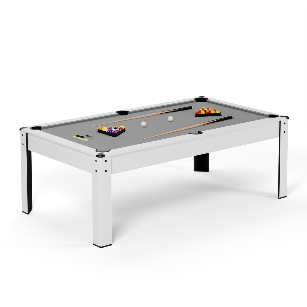 Billard Américain HARMONY 6Ft - 206,5 x 116,5 x 80 cm avec accessoires et plateau dînatoire - Couleur Ivoire