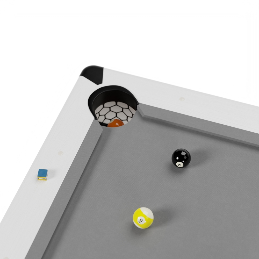 Billard Américain HARMONY 6Ft - 206,5 x 116,5 x 80 cm avec accessoires et plateau dînatoire - Couleur Ivoire