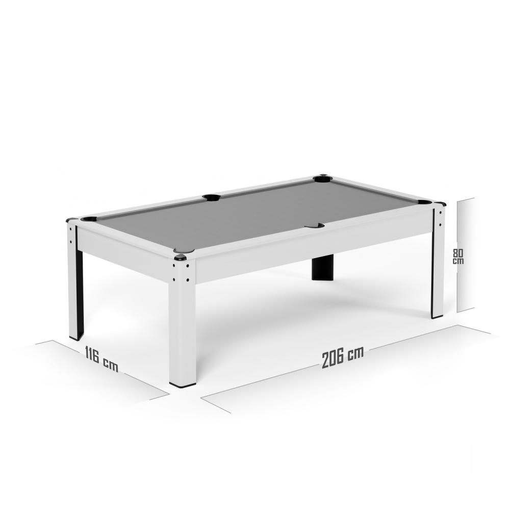 Billard Américain HARMONY 6Ft - 206,5 x 116,5 x 80 cm avec accessoires et plateau dînatoire - Couleur Ivoire