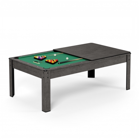 Billard convertible gris Ambiance 226x126x80 cm