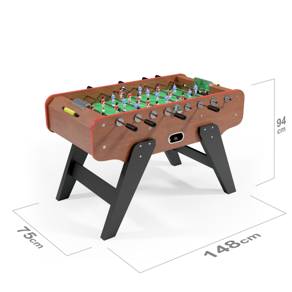 Babyfoot bistrot Derby chêne 148x75x94 cm