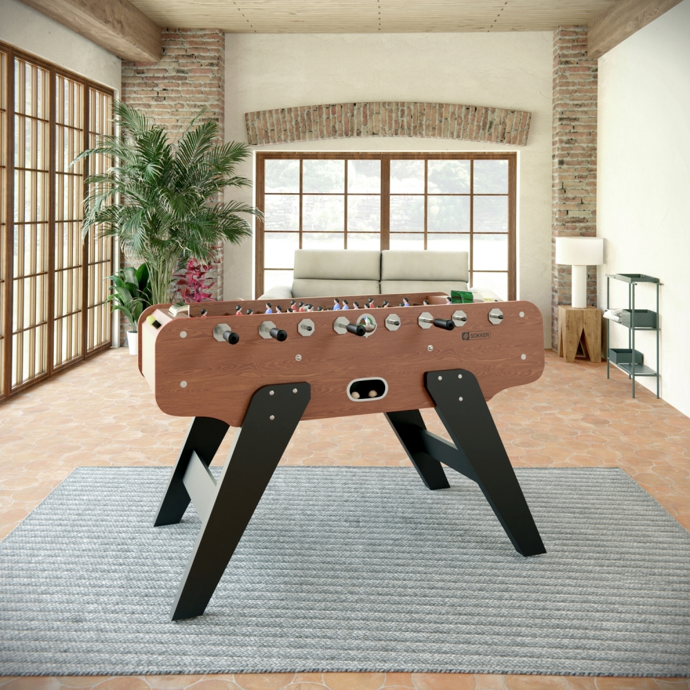 Babyfoot bistrot Derby chêne 148x75x94 cm