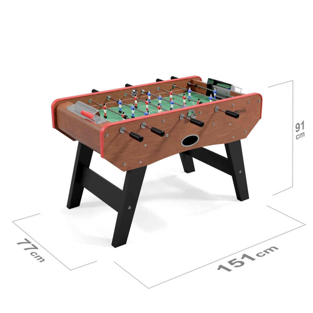 Babyfoot bistrot Sombréro chêne 151x77x91 cm