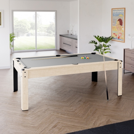 Billard convertible bois Chene 226 x 126cm - Ambiance Billard convertible bois Chene 226 x 126cm - Ambiance
