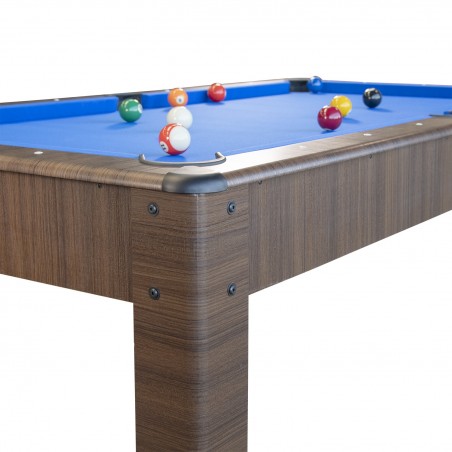 Billard Américain AMBIANCE 7Ft - 226,5 x 126,5 x 80 cm avec accessoires et plateau dînatoire - Couleur Chêne