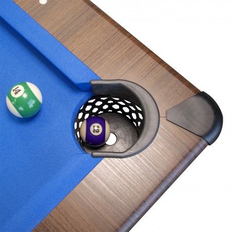 Billard Américain AMBIANCE 7Ft - 226,5 x 126,5 x 80 cm avec accessoires et plateau dînatoire - Couleur Chêne