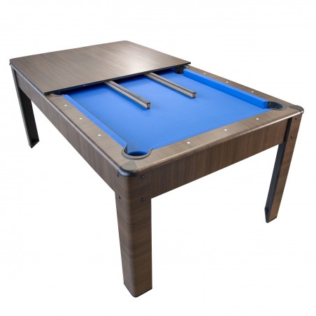 Billard Américain AMBIANCE 7Ft - 226,5 x 126,5 x 80 cm avec accessoires et plateau dînatoire - Couleur Chêne